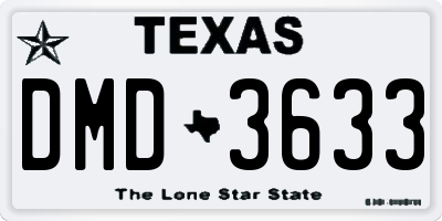 TX license plate DMD3633