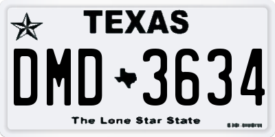 TX license plate DMD3634