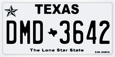 TX license plate DMD3642