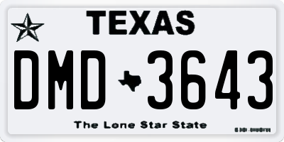 TX license plate DMD3643
