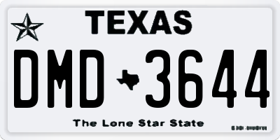 TX license plate DMD3644