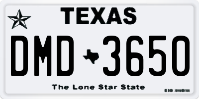 TX license plate DMD3650