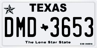 TX license plate DMD3653