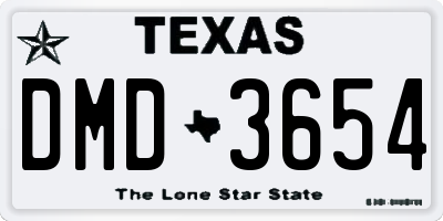 TX license plate DMD3654