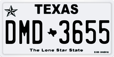 TX license plate DMD3655