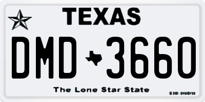 TX license plate DMD3660