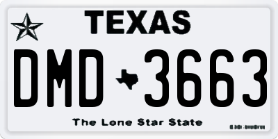 TX license plate DMD3663