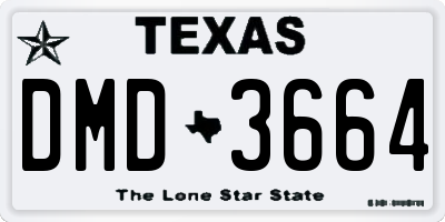 TX license plate DMD3664