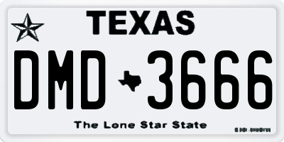 TX license plate DMD3666