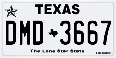 TX license plate DMD3667