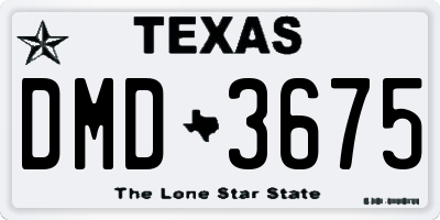 TX license plate DMD3675