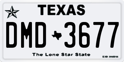 TX license plate DMD3677
