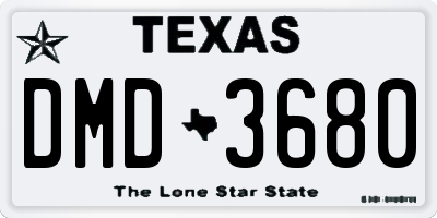 TX license plate DMD3680