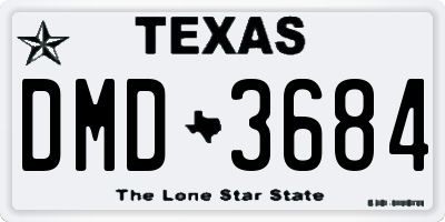 TX license plate DMD3684