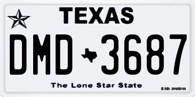 TX license plate DMD3687