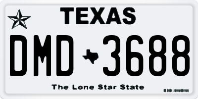 TX license plate DMD3688