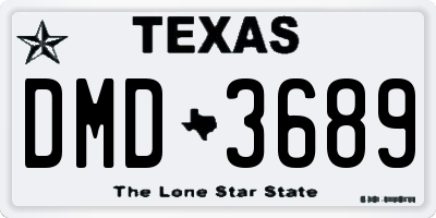 TX license plate DMD3689