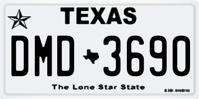 TX license plate DMD3690