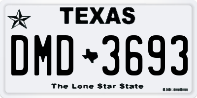 TX license plate DMD3693
