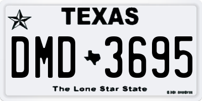 TX license plate DMD3695
