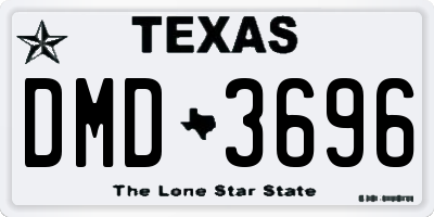 TX license plate DMD3696