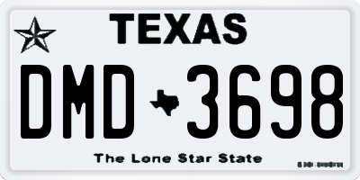 TX license plate DMD3698
