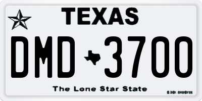 TX license plate DMD3700