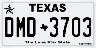 TX license plate DMD3703