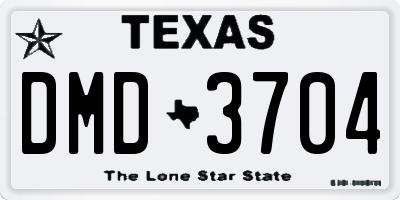 TX license plate DMD3704