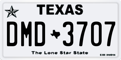 TX license plate DMD3707