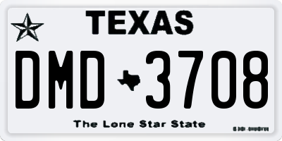 TX license plate DMD3708
