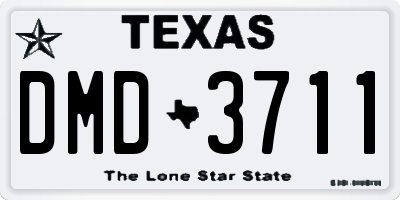 TX license plate DMD3711