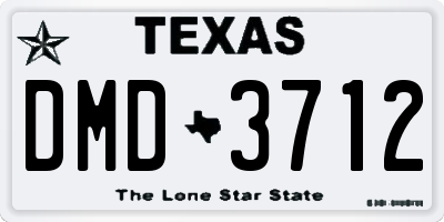 TX license plate DMD3712