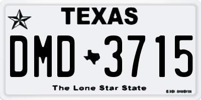 TX license plate DMD3715