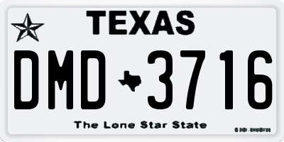 TX license plate DMD3716