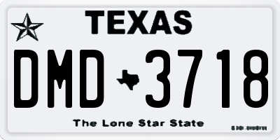 TX license plate DMD3718