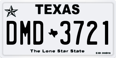 TX license plate DMD3721