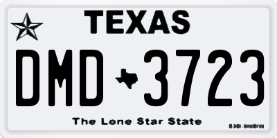 TX license plate DMD3723