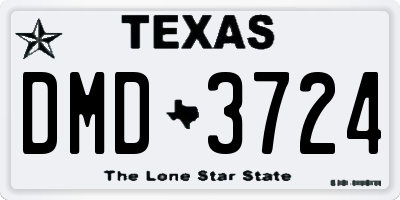 TX license plate DMD3724