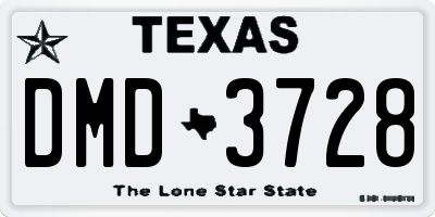 TX license plate DMD3728