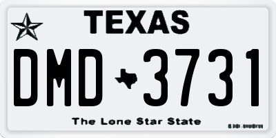 TX license plate DMD3731