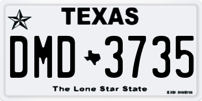 TX license plate DMD3735