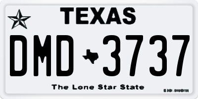 TX license plate DMD3737