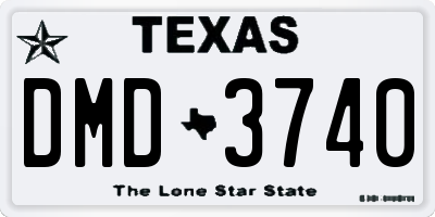 TX license plate DMD3740