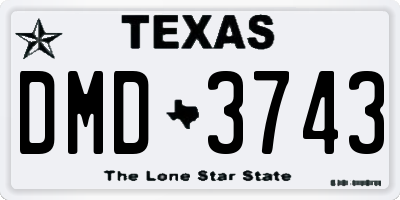 TX license plate DMD3743