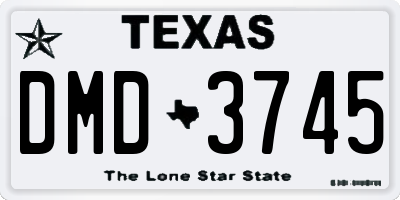 TX license plate DMD3745