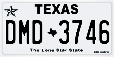 TX license plate DMD3746