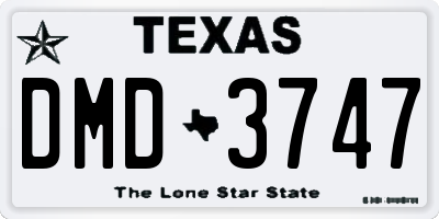 TX license plate DMD3747