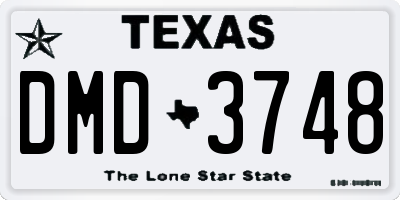 TX license plate DMD3748