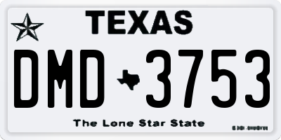 TX license plate DMD3753